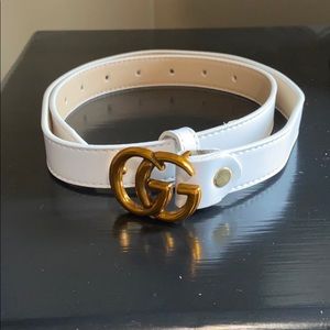 White gg belt